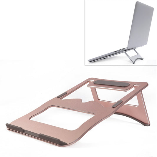 Aluminum Alloy Cooling Holder Desktop Portable Simple Laptop Bracket, Two-stage Support, Size: 21x26cm (Rose Gold) by buy2fix