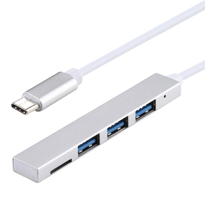 T-818 TF + 3 x USB 3.0 to USB-C / Type-C HUB Adapter (Silver) by buy2fix