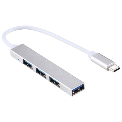 T-818 4 x USB 3.0 to USB-C / Type-C HUB Adapter (Silver) by buy2fix
