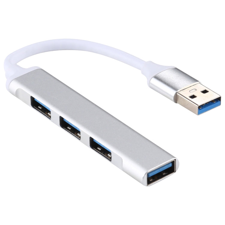 A-809 USB 3.0 + 3 x USB 2.0 to USB 3.0 Aluminum Alloy HUB Adapter(Silver) by buy2fix