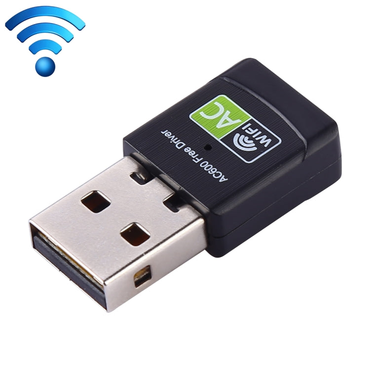 AC600Mbps 2.4GHz & 5GHz Dual Band USB 2.0 WiFi Free Drive Adapter External Network Card by buy2fix