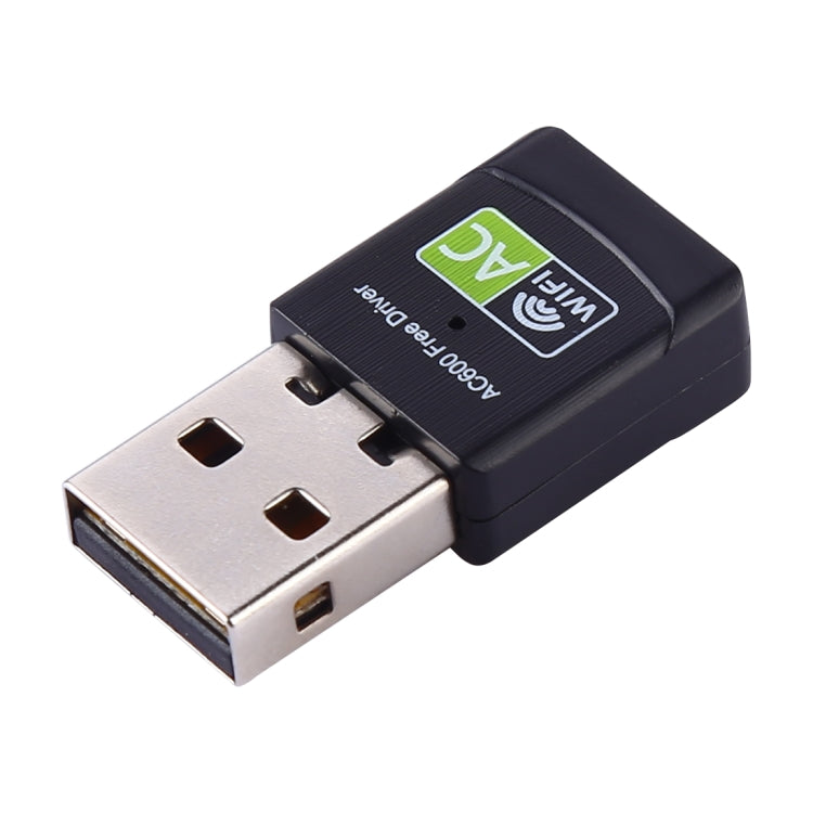 AC600Mbps 2.4GHz & 5GHz Dual Band USB 2.0 WiFi Free Drive Adapter External Network Card by buy2fix
