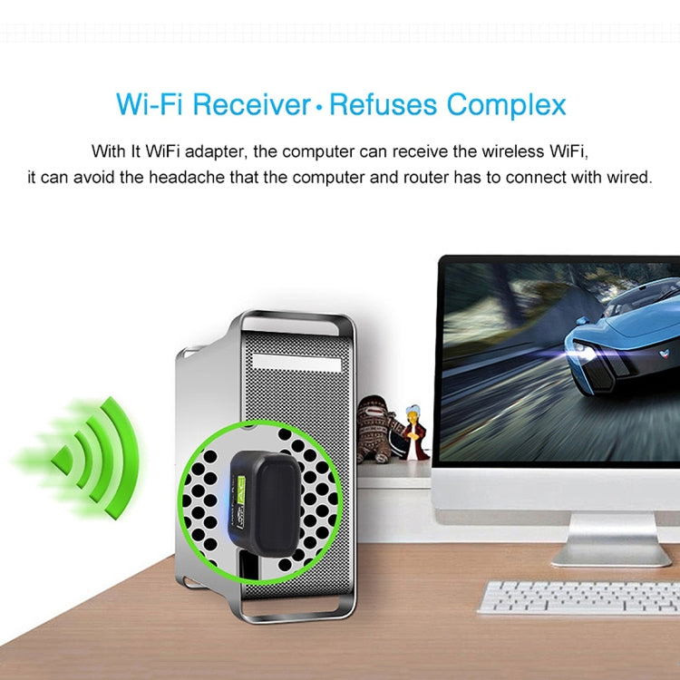 AC600Mbps 2.4GHz & 5GHz Dual Band USB 2.0 WiFi Free Drive Adapter External Network Card by buy2fix