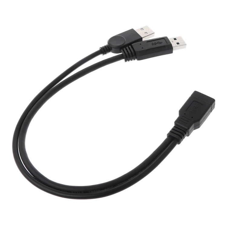 2 in 1 USB 3.0 Female to USB 2.0 + USB 3.0 Male Cable for Computer / Laptop, Length: 29cm by buy2fix
