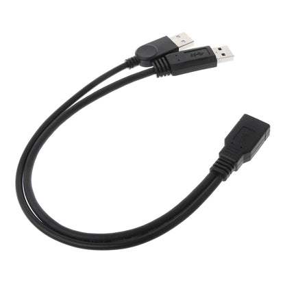 2 in 1 USB 3.0 Female to USB 2.0 + USB 3.0 Male Cable for Computer / Laptop, Length: 29cm by buy2fix