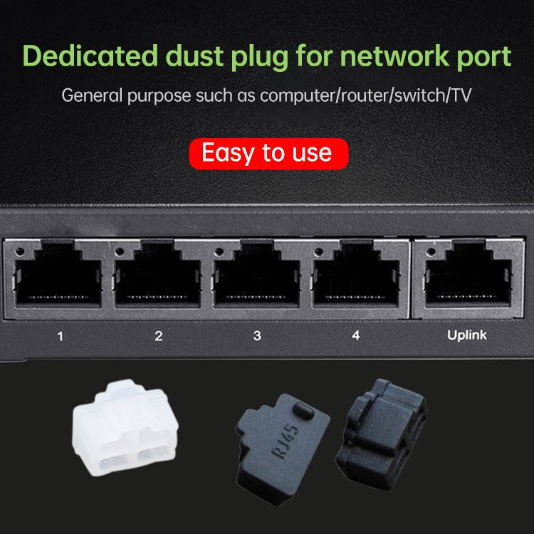 20 PCS Silicone Anti-Dust Plugs for RJ45 Port(Black) by buy2fix