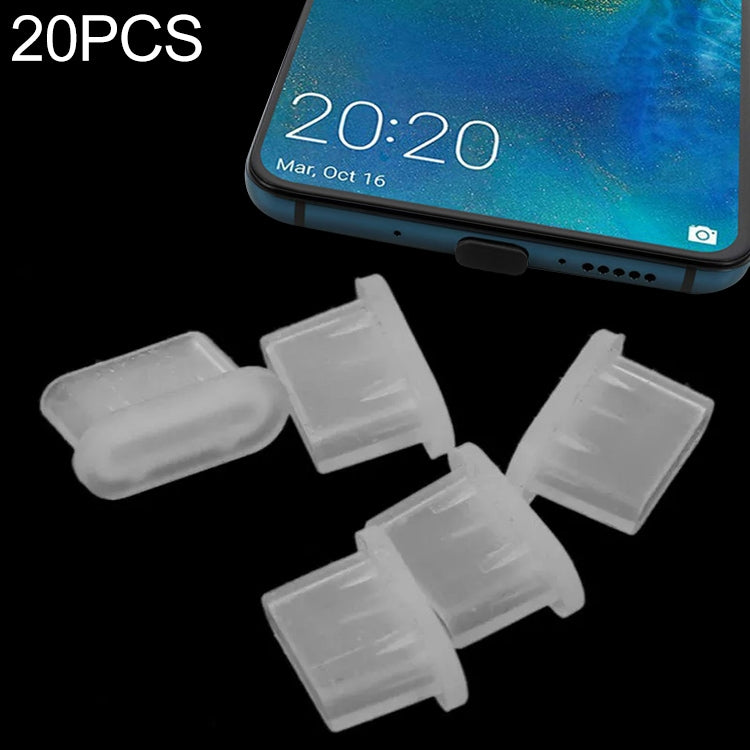 20 PCS Silicone Anti-Dust Plugs for USB-C / Type-C Port(Transparent) - Anti-Dust Plugs by buy2fix | Online Shopping UK | buy2fix