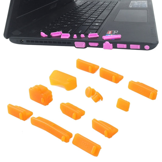 13 in 1 Universal Silicone Anti-Dust Plugs for Laptop(Orange) - Anti-Dust Plugs by buy2fix | Online Shopping UK | buy2fix