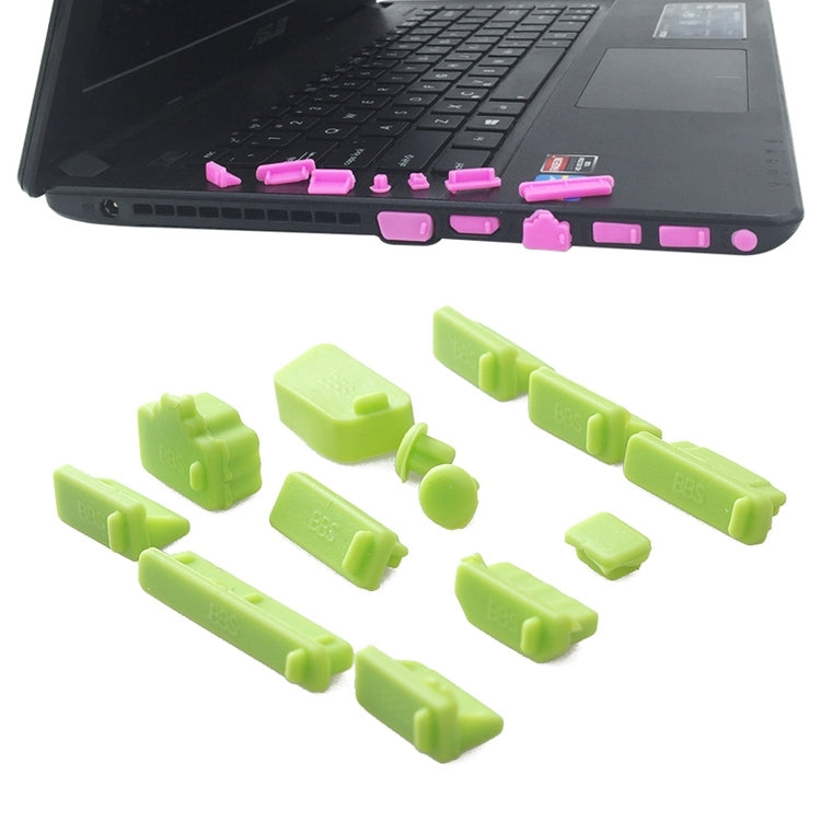 13 in 1 Universal Silicone Anti-Dust Plugs for Laptop(Green) - Anti-Dust Plugs by buy2fix | Online Shopping UK | buy2fix