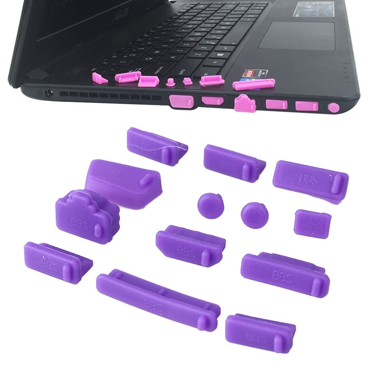 13 in 1 Universal Silicone Anti-Dust Plugs for Laptop(Purple) - Anti-Dust Plugs by buy2fix | Online Shopping UK | buy2fix
