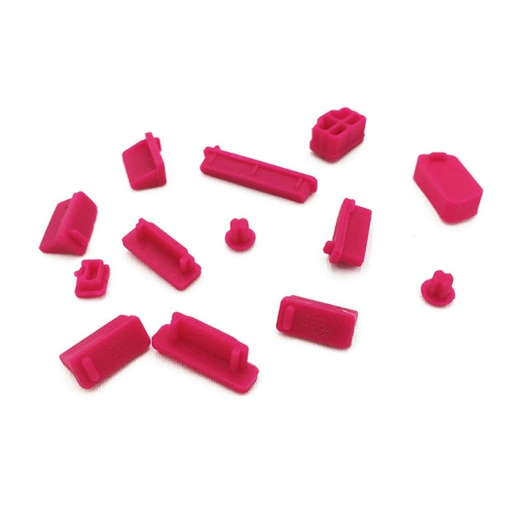 13 in 1 Universal Silicone Anti-Dust Plugs for Laptop(Rose Red) - Anti-Dust Plugs by buy2fix | Online Shopping UK | buy2fix
