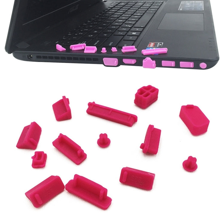 13 in 1 Universal Silicone Anti-Dust Plugs for Laptop(Rose Red) - Anti-Dust Plugs by buy2fix | Online Shopping UK | buy2fix