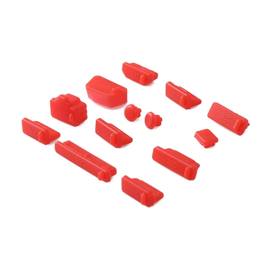 13 in 1 Universal Silicone Anti-Dust Plugs for Laptop(Red) - Anti-Dust Plugs by buy2fix | Online Shopping UK | buy2fix