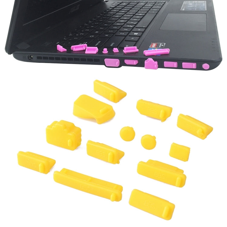 13 in 1 Universal Silicone Anti-Dust Plugs for Laptop(Yellow) - Anti-Dust Plugs by buy2fix | Online Shopping UK | buy2fix