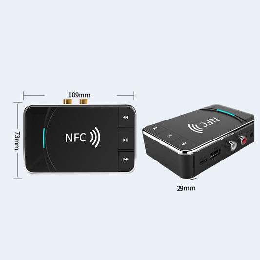 N100 NFC Desktop Bluetooth 5.0  Receiver & Transmitter Car Bluetooth Speaker Audio Adapter(Black) - Audio Receiver Transmitter by buy2fix | Online Shopping UK | buy2fix