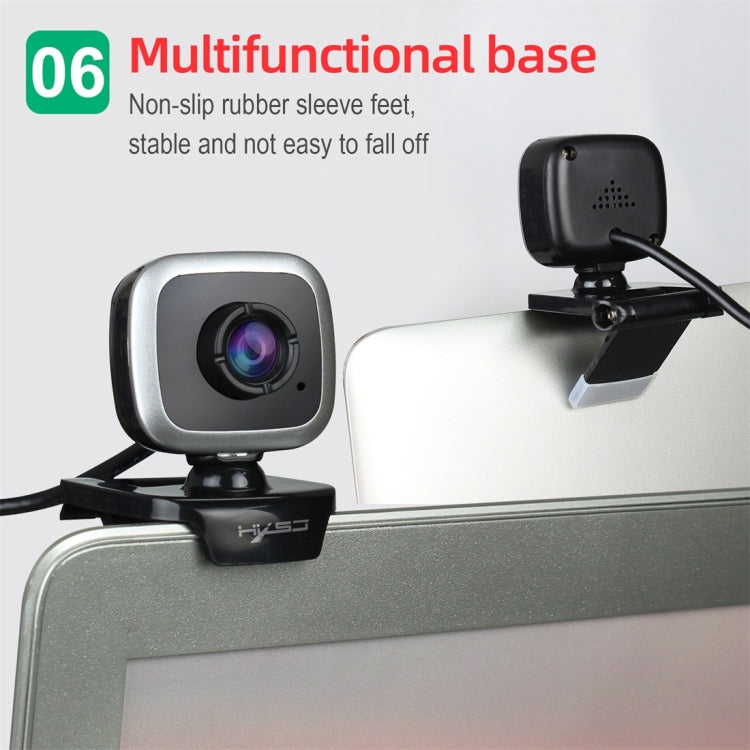 HXSJ A849 480P Adjustable 360 Degree HD Video Webcam PC Camera with Microphone(Black Red) - HD Camera by HXSJ | Online Shopping UK | buy2fix
