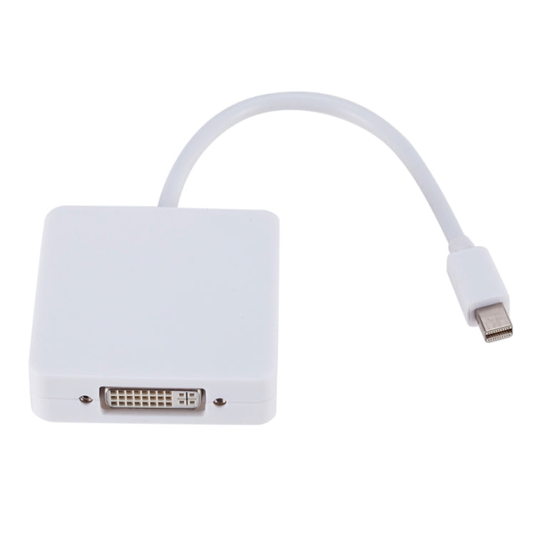 3 in 1 Mini DP Male to HDMI + VGA + DVI Female Square Adapter, Cable Length: 18cm (White) by buy2fix
