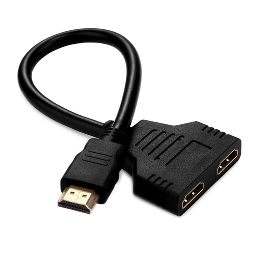 30cm HDMI Male to Dual HDMI Female 1.4 Version Cable Connector Adapter - Cable by buy2fix | Online Shopping UK | buy2fix