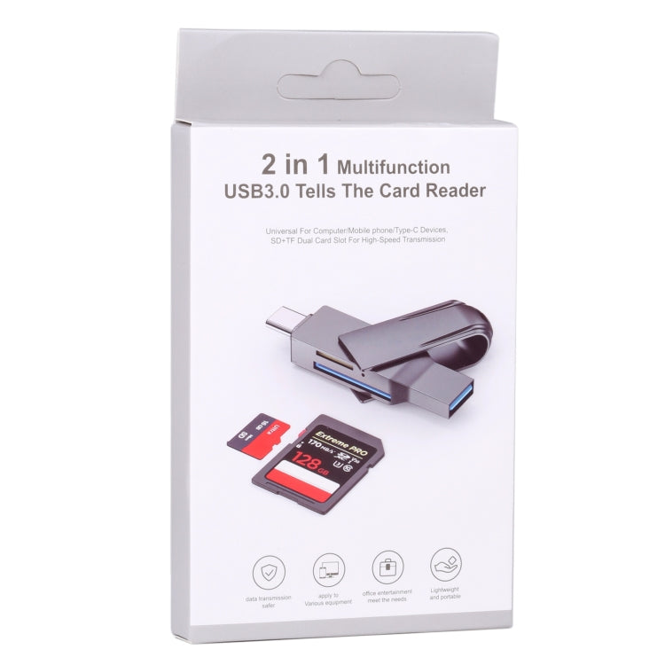 2 In 1 Multifunction USB-C / Type-C to USB 3.0 Card Reader by buy2fix