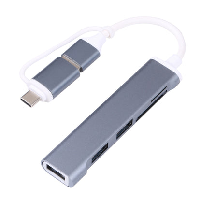 A-807 5 in 1 USB 3.0 and Type-C / USB-C to USB 3.0 HUB Adapter Card Reader by buy2fix