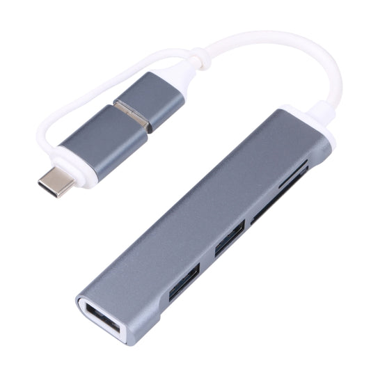 A-807 5 in 1 USB 3.0 and Type-C / USB-C to USB 3.0 HUB Adapter Card Reader by buy2fix