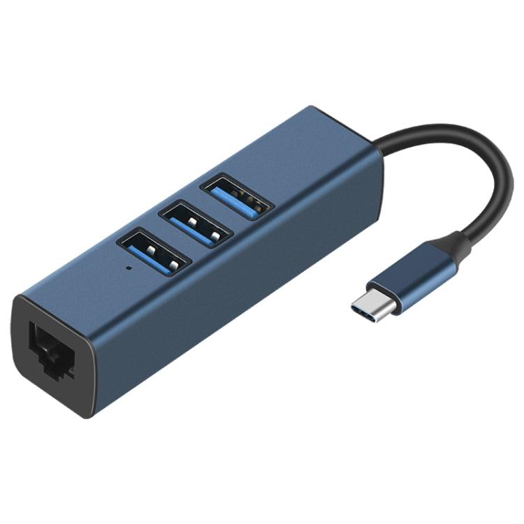 RDS 6307-3 USB-C / Type-C to USB3.0 + Dual USB2.0 + RJ45 4 in 1 HUB Adapter by buy2fix