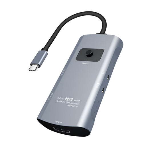 Z54A HDMI Output + 2 x HDMI Input + Mic + Audio to Type-C Video Capture Switcher with Loop - Video Capture Solutions by buy2fix | Online Shopping UK | buy2fix