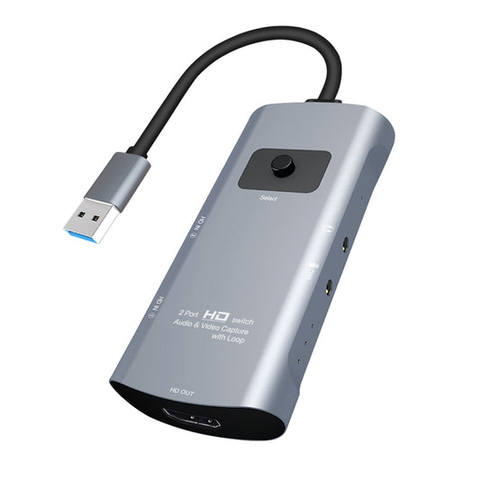 Z54 HDMI Output + 2 x HDMI Input + Mic + Audio to USB 3.0 Audio Video Capture Switcher with Loop - Video Capture Solutions by buy2fix | Online Shopping UK | buy2fix