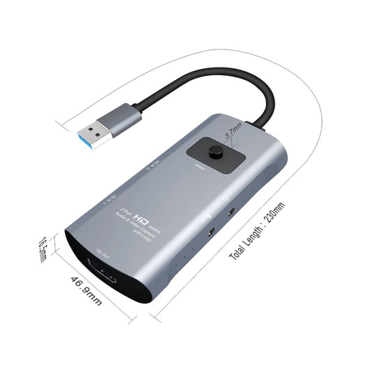 Z54 HDMI Output + 2 x HDMI Input + Mic + Audio to USB 3.0 Audio Video Capture Switcher with Loop - Video Capture Solutions by buy2fix | Online Shopping UK | buy2fix