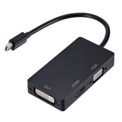 Mini DP to HDMI + DVI + VGA Rectangle Multi-function Converter, Cable Length: 28cm(Black) by buy2fix