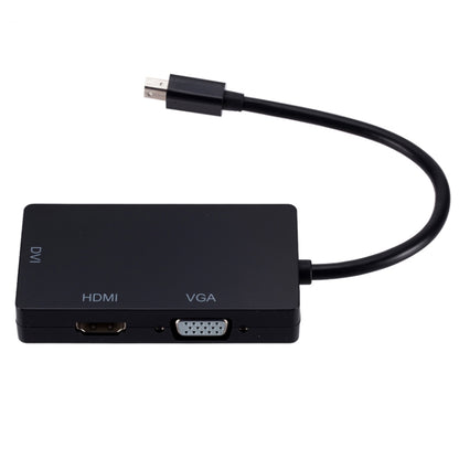 Mini DP to HDMI + DVI + VGA Rectangle Multi-function Converter, Cable Length: 28cm(Black) by buy2fix