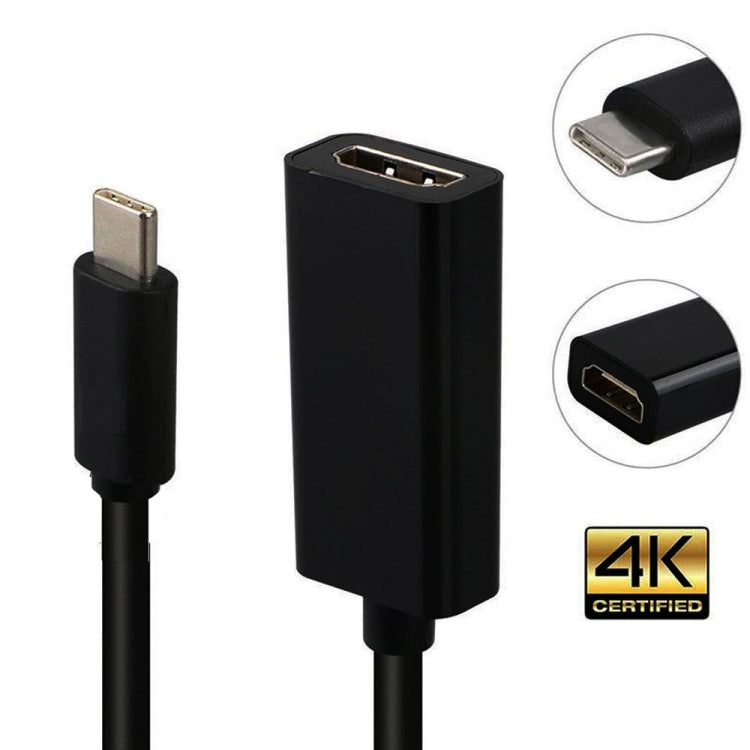 DNX-1 Mini Portable USB 3.1 USB-C/Type-C to HDMI HD 4K Conversion Cable(Black) by buy2fix