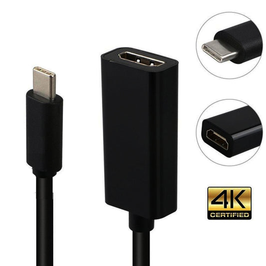 DNX-1 Mini Portable USB 3.1 USB-C/Type-C to HDMI HD 4K Conversion Cable(Black) by buy2fix