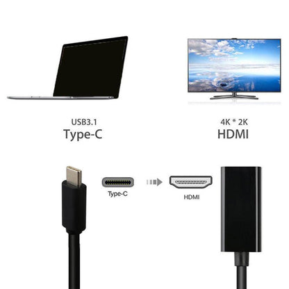 DNX-1 Mini Portable USB 3.1 USB-C/Type-C to HDMI HD 4K Conversion Cable(Black) by buy2fix