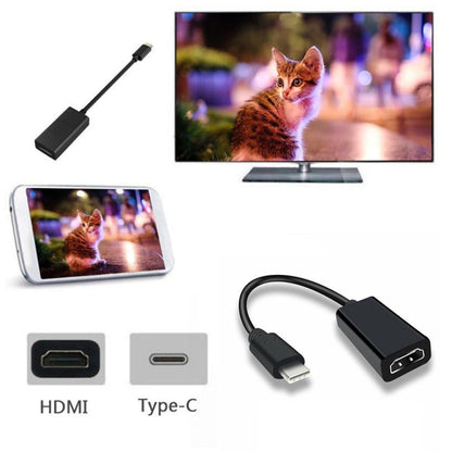 DNX-1 Mini Portable USB 3.1 USB-C/Type-C to HDMI HD 4K Conversion Cable(Black) by buy2fix