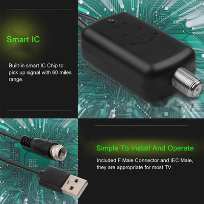 USB Connector Signal Booster Amplifier + IEC Converter Head - DVB-T & Simulation Antenna by buy2fix | Online Shopping UK | buy2fix