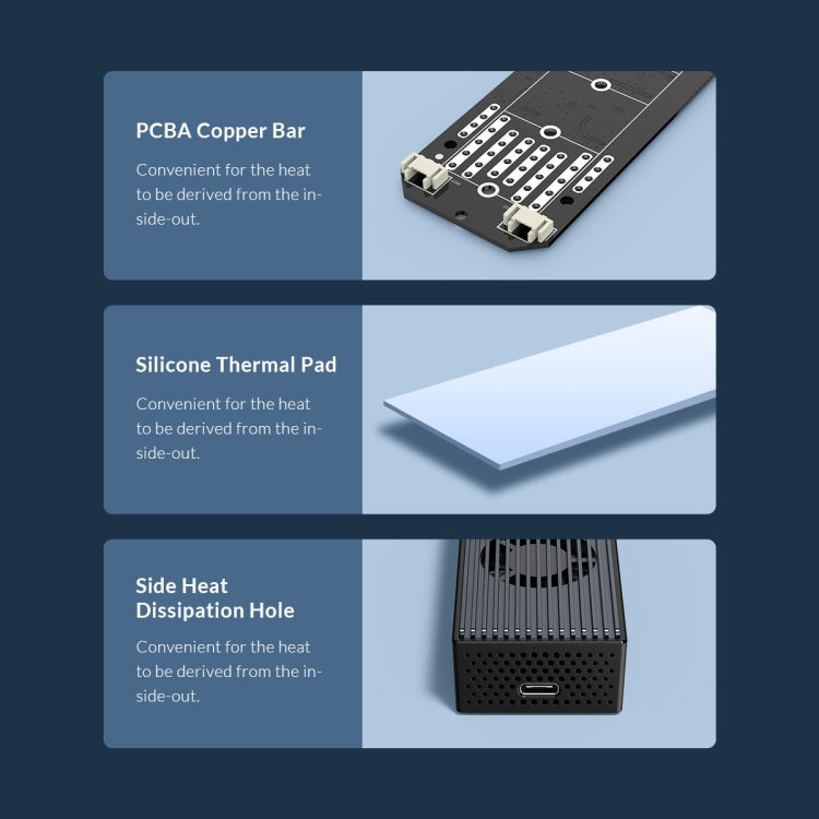 ORICO M2PVC3-G20-GY-BP USB3.2 20Gbps M.2 NVMe SSD Enclosure - HDD Enclosure by ORICO | Online Shopping UK | buy2fix