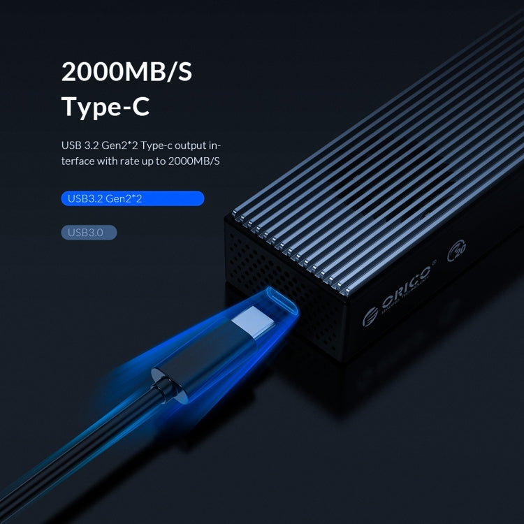 ORICO M2PVC3-G20-GY-BP USB3.2 20Gbps M.2 NVMe SSD Enclosure - HDD Enclosure by ORICO | Online Shopping UK | buy2fix