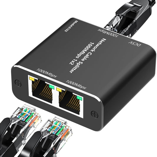 KC-E102 1000M LAN 1 to 2 RJ45 Splitter Adapter Ethernet Network Female Connector - Network Hubs by buy2fix | Online Shopping UK | buy2fix
