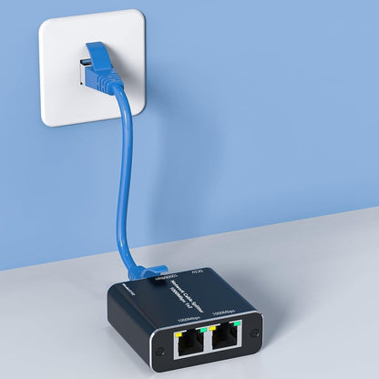 KC-E102 1000M LAN 1 to 2 RJ45 Splitter Adapter Ethernet Network Female Connector - Network Hubs by buy2fix | Online Shopping UK | buy2fix