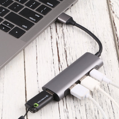 T-811 4 in 1 USB-C / Type-C to 3 USB 3.0 + USB-C / Type-C Ports HUB Docking Station - USB HUB by buy2fix | Online Shopping UK | buy2fix
