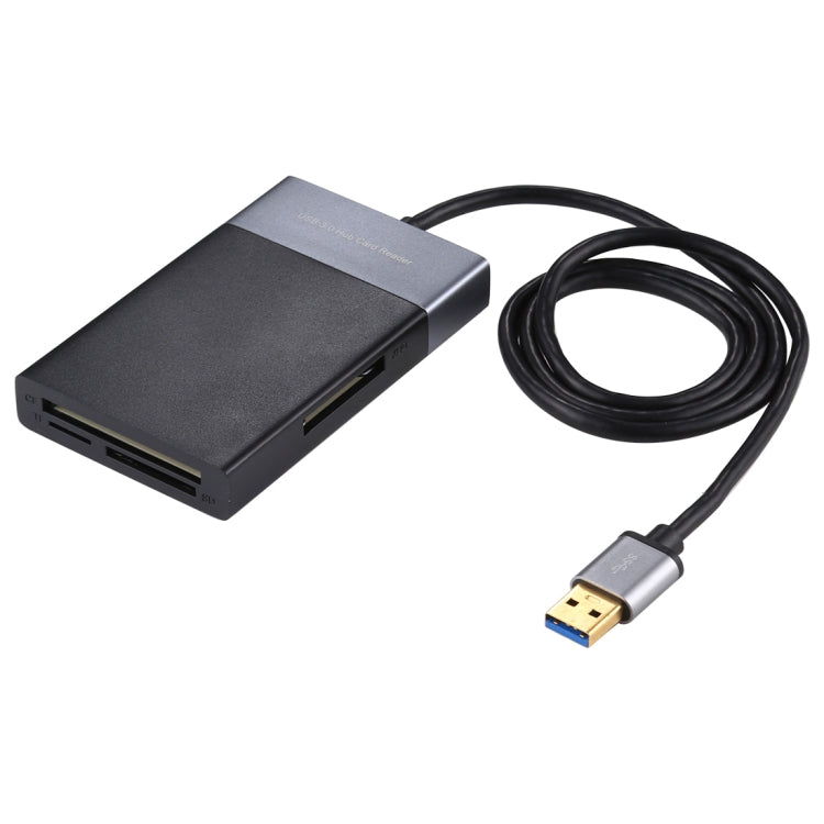 6 In 1 Multi-function Dual USB 3.0 + XQD + CF + TF + SD Card Reader -  by buy2fix | Online Shopping UK | buy2fix