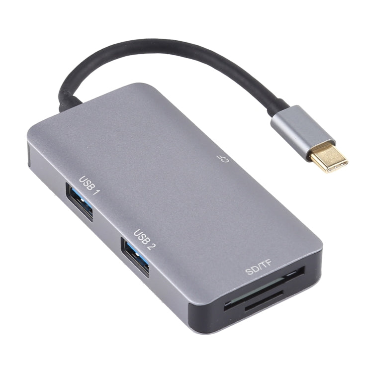 5 In 1 Dual USB 3.0 + CF + TF + SD Multi-function USB-C OTG Card Reader -  by buy2fix | Online Shopping UK | buy2fix