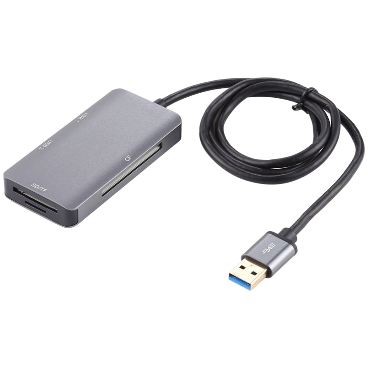 5 In 1 Dual USB 3.0 + CF + TF + SD Multi-function USB 3.0 Card Reader by buy2fix