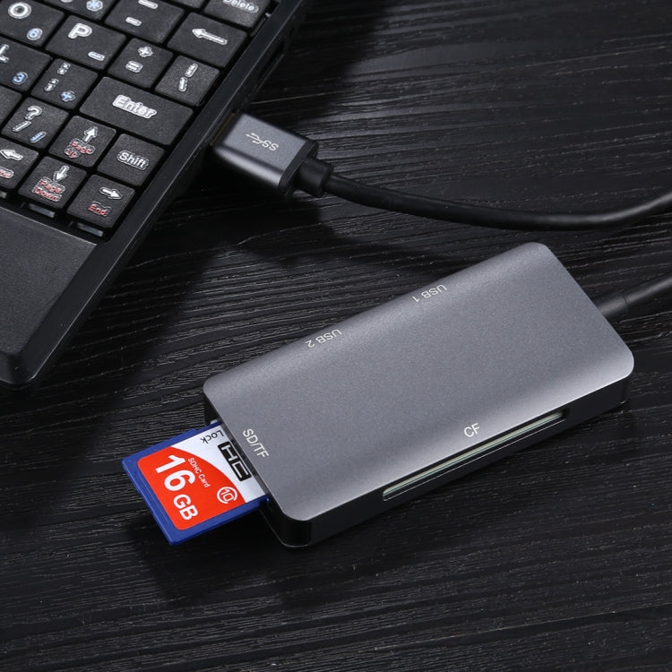 5 In 1 Dual USB 3.0 + CF + TF + SD Multi-function USB 3.0 Card Reader by buy2fix
