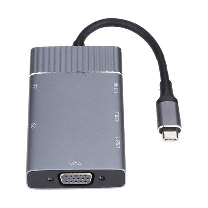 7 In 1 Dual USB 3.0 + TF/SD + HDMI/VGA + 3.5mm Jack + Type-C / USB-C Multi-function USB-C Dock Station by buy2fix
