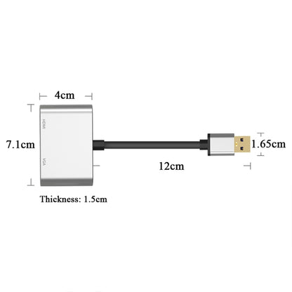 5201B 2 in 1 USB 3.0 to VGA + HDMI HD Video Converter (Silver) by buy2fix