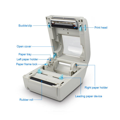 POS-9210 110mm USB POS Receipt Thermal Printer Express Delivery Barcode Label Printer, AU Plug(White) by buy2fix