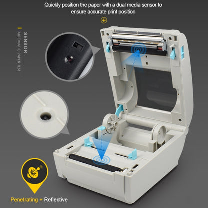 POS-9210 110mm USB POS Receipt Thermal Printer Express Delivery Barcode Label Printer, US Plug(White) by buy2fix