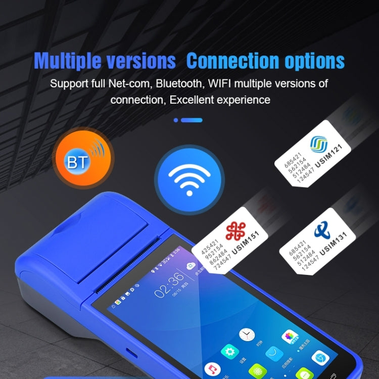 POS-6000 4G Version 1GB+8GB 58mm PDA Handheld 5.5 inch QR Code Android Smart POS Teminal Scanner Printer, EU Plug - Receipt Printers by buy2fix | Online Shopping UK | buy2fix
